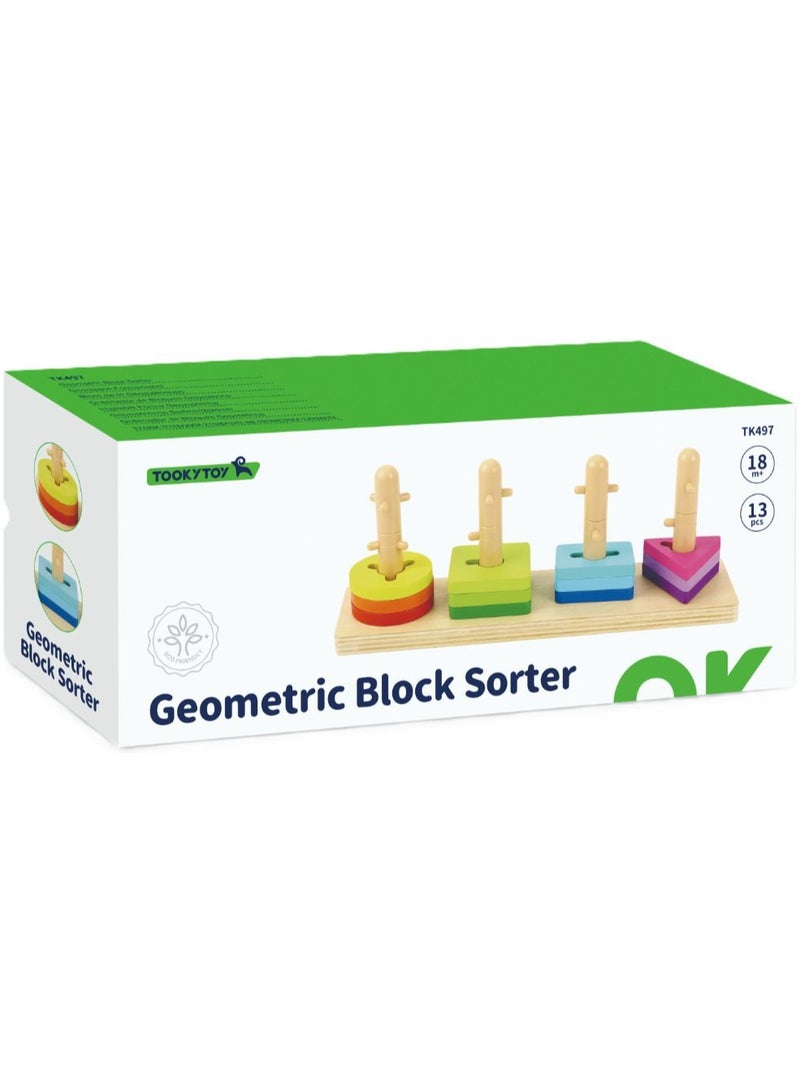 TOOKY TOY TookyToy Geometric Block Sorter - MultiColor - Image 3